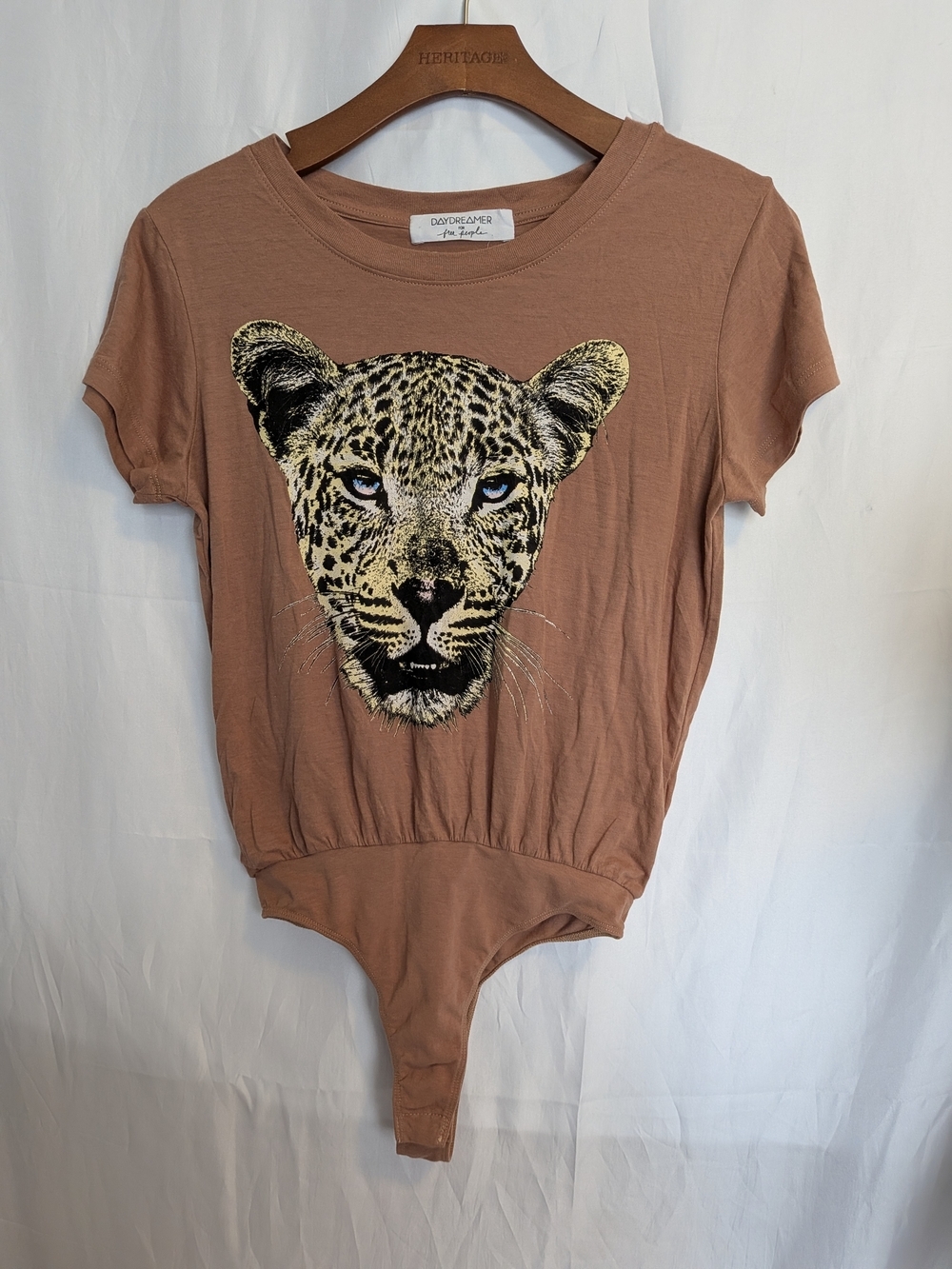 Daydreamer Brown Crewneck Bodysuit Tee Size XS
